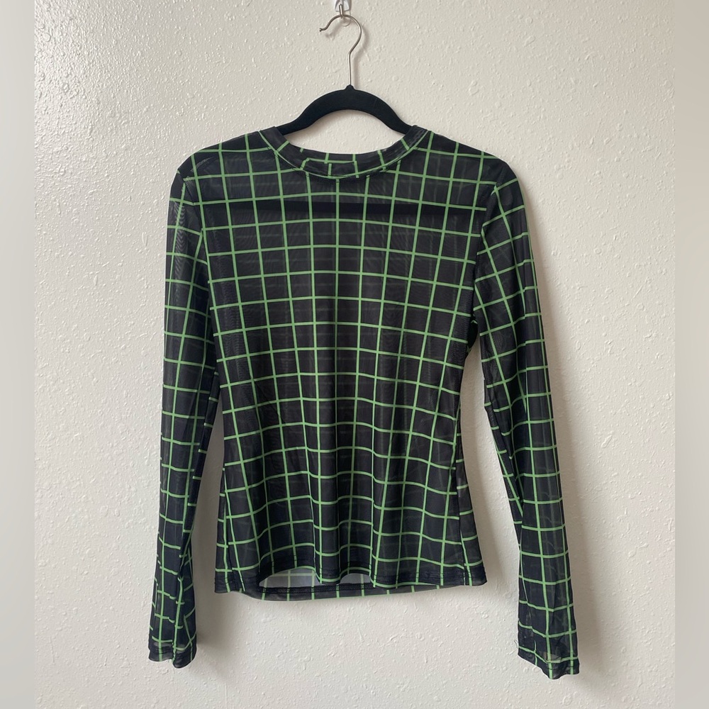 Sheer neon green Shein top